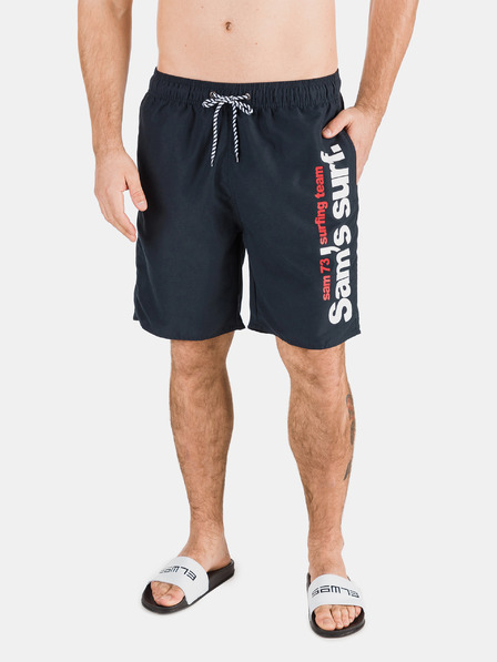Sam 73 Pantaloni scurți de baie imprimați pentru bărbați, albastru închis SAM 73