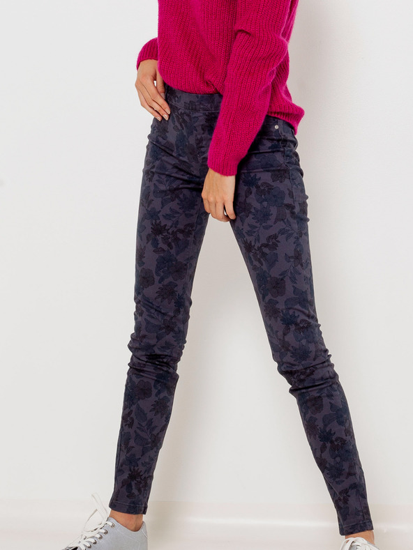 CAMAIEU Pantaloni slim fit cu model albastru închis CAMAIEU