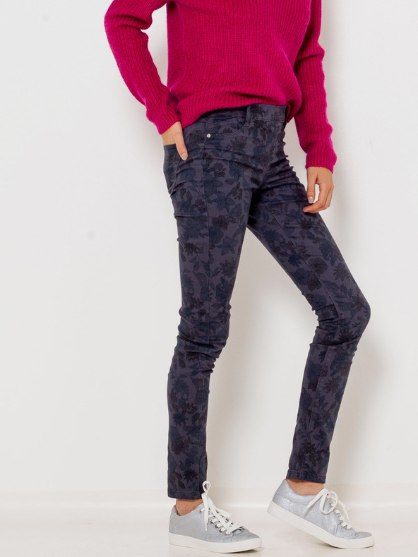 CAMAIEU Pantaloni slim fit cu model albastru închis CAMAIEU
