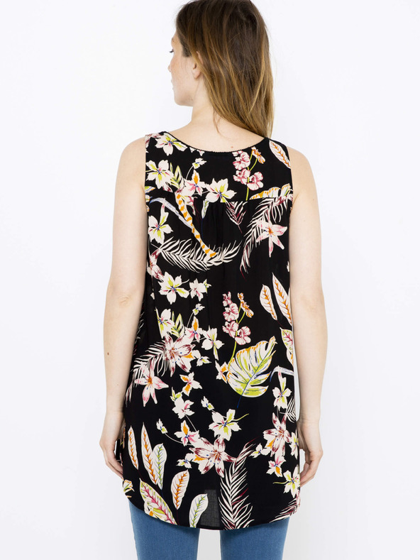 CAMAIEU Top negru cu motive florale CAMAIEU