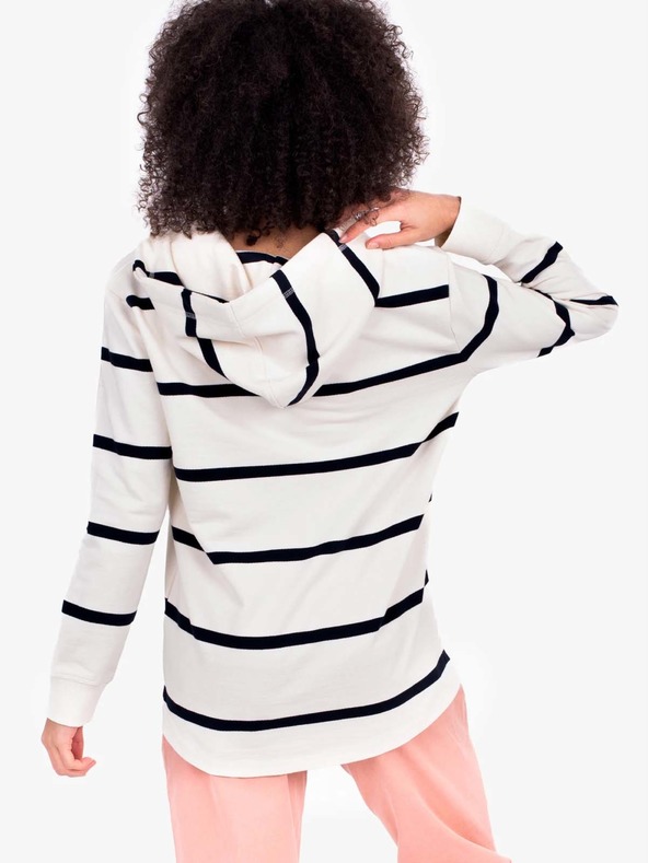 Brakeburn Hanorac albastru și alb cu dungi pentru femei Brakeburn