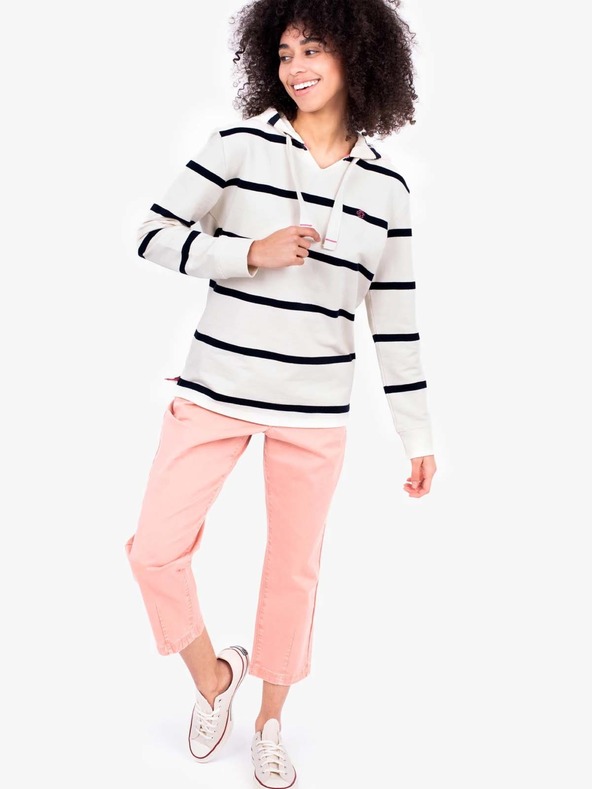 Brakeburn Hanorac albastru și alb cu dungi pentru femei Brakeburn