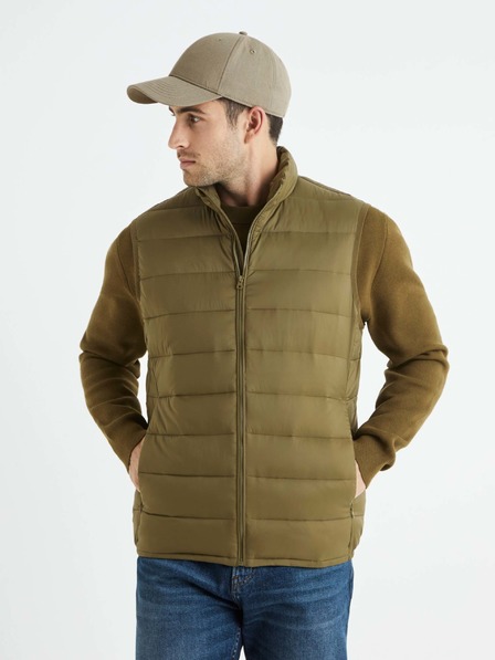 Celio Vestă matlasată kaki pentru bărbați Celio