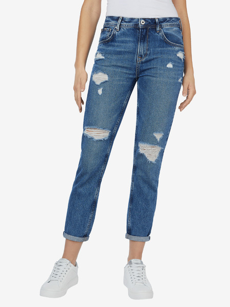 Pepe Jeans Blue Blugi rupți Slim Fit pentru femei Pepe Jeans Violet