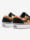 Vans Adidași din piele de căprioară cu model portocaliu și negru pentru copii VANS Flame Camo