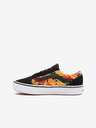 Vans Adidași din piele de căprioară cu model portocaliu și negru pentru copii VANS Flame Camo