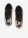 Vans Adidași din piele de căprioară cu model portocaliu și negru pentru copii VANS Flame Camo