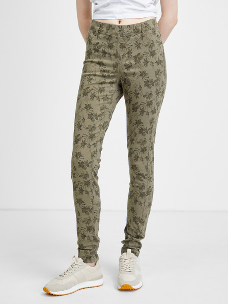 CAMAIEU Pantaloni slim fit cu model kaki CAMAIEU