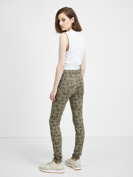 CAMAIEU Pantaloni slim fit cu model kaki CAMAIEU