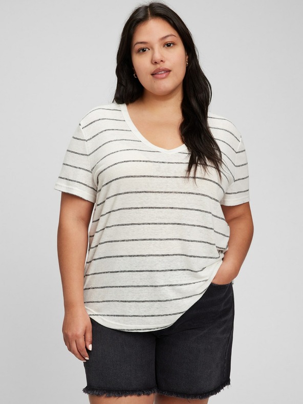 GAP Tricou din in cu dungi GAP