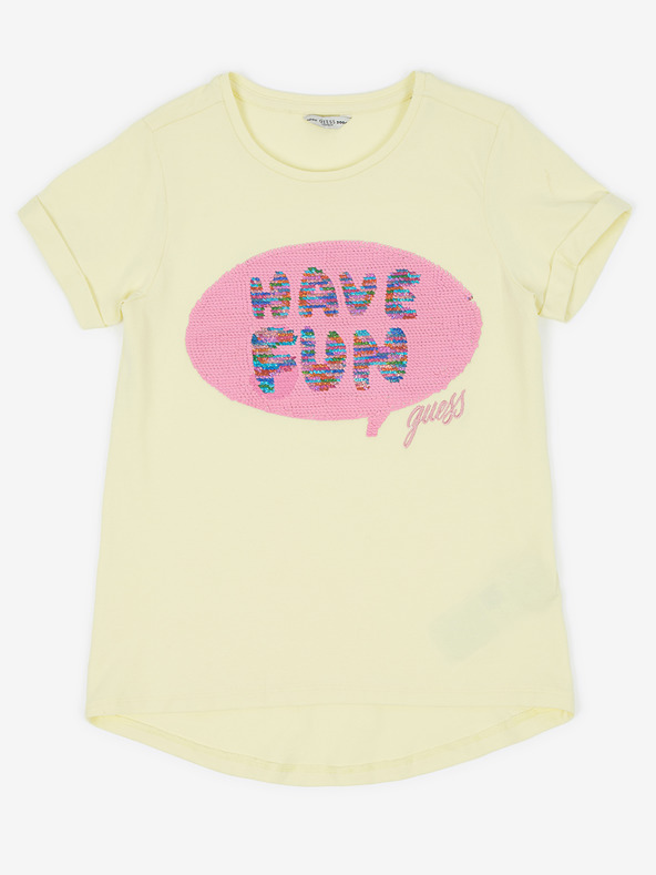 Guess Tricou galben deschis pentru fete Guess