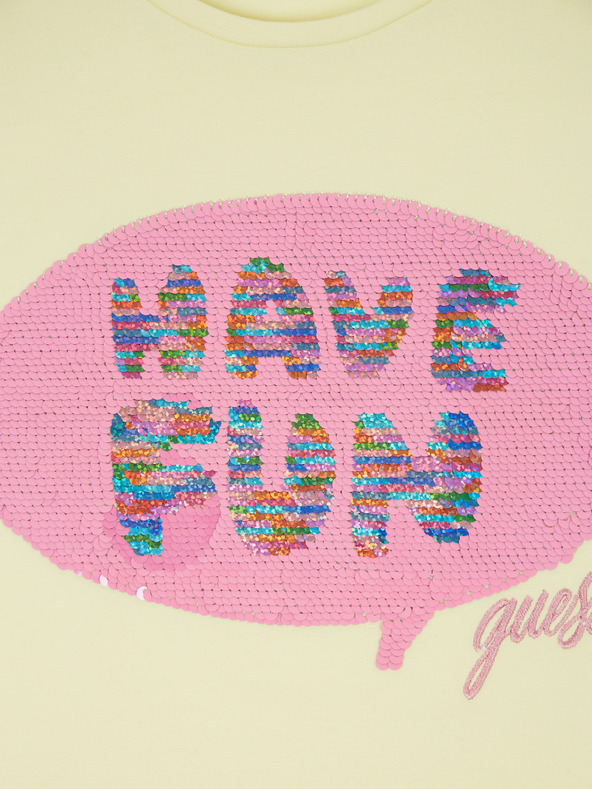 Guess Tricou galben deschis pentru fete Guess