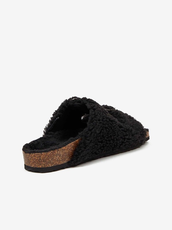 Replay Papuci negri din blană artificială pentru femei Replay