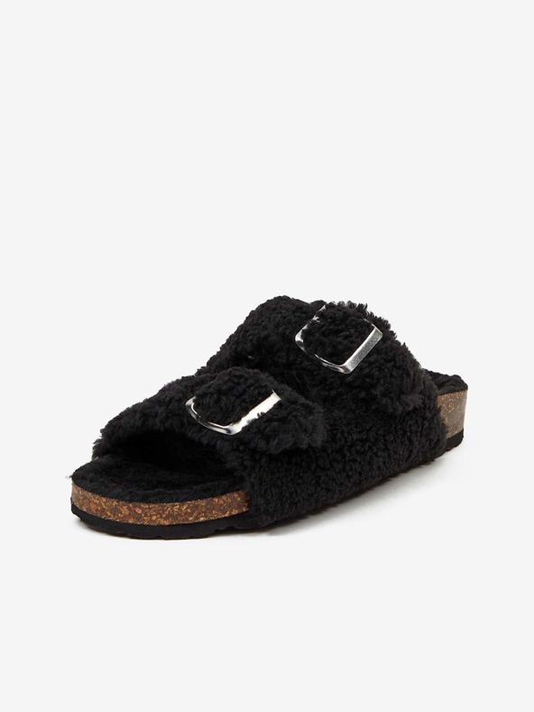 Replay Papuci negri din blană artificială pentru femei Replay