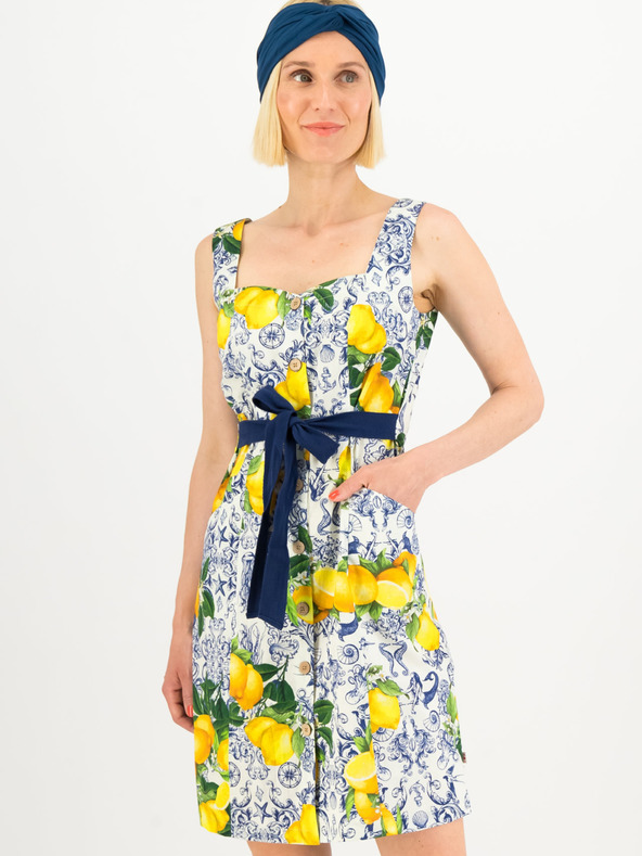 Blutsgeschwister Rochie cu model galben și alb Blutsgeschwister