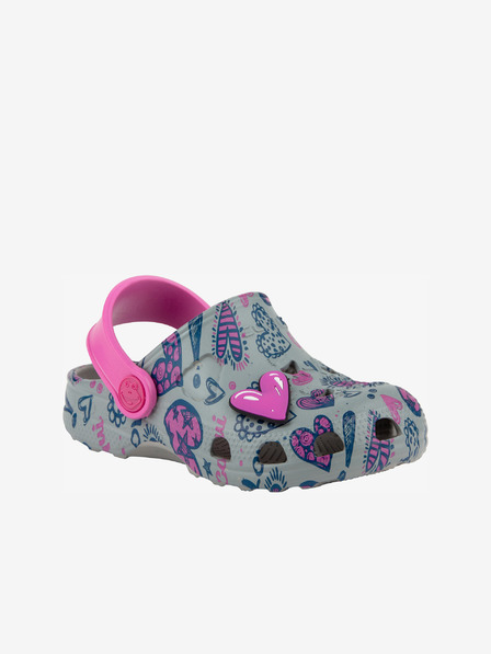 COQUI Grey Girls Patterned Slippers Coqui Little Frog