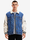 Desigual Jachetă din denim albă și albastră pentru bărbați Desigual Wolf