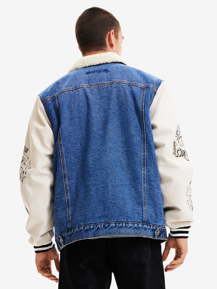 Desigual Jachetă din denim albă și albastră pentru bărbați Desigual Wolf