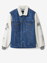 Desigual Jachetă din denim albă și albastră pentru bărbați Desigual Wolf