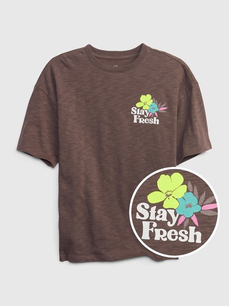 GAP Tricou cu imprimeu Stay Fresh pentru copii GAP