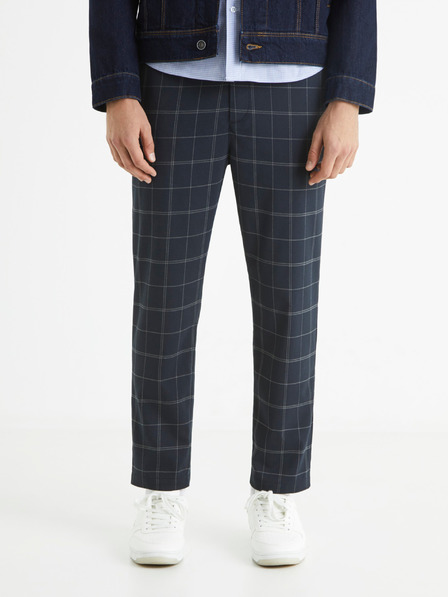 Celio Pantaloni croiți în carouri albastru închis pentru bărbați Celio