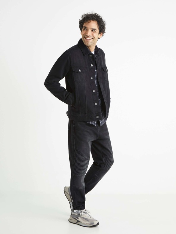 Celio Pantaloni denim negri pentru bărbați Celio