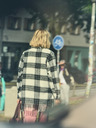 ICHI ICHI Palton ușor în carouri, alb și negru, pentru femei