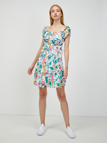 Orsay Rochie florală verde și albă ORSAY