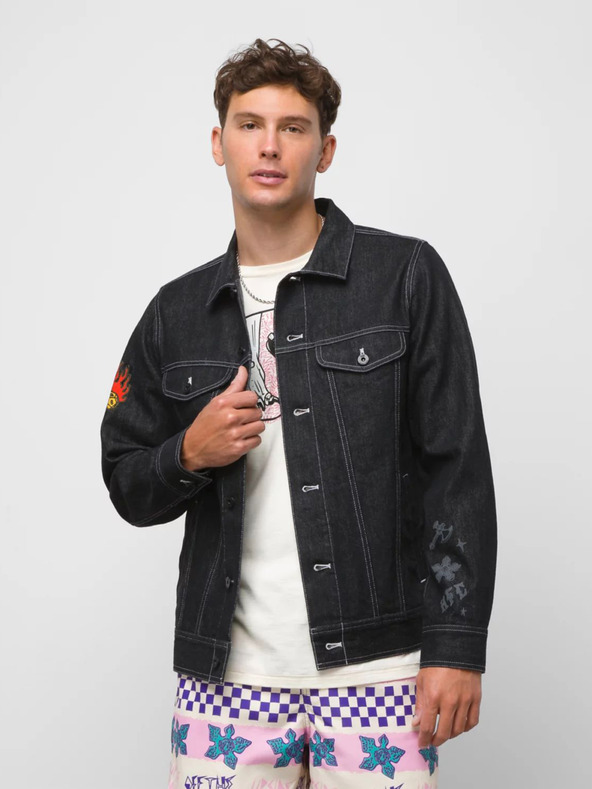 Vans Jachetă din denim unisex neagră VANS Hellfire Club