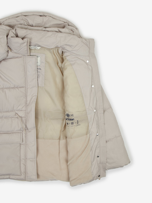 Tom Tailor Jachetă de iarnă matlasată pentru fete gri deschis cu glugă detașabilă Tom Tailor