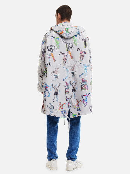 Desigual Parka cu model Desigual Fele gri deschis pentru bărbați, cu căptușeală detașabilă