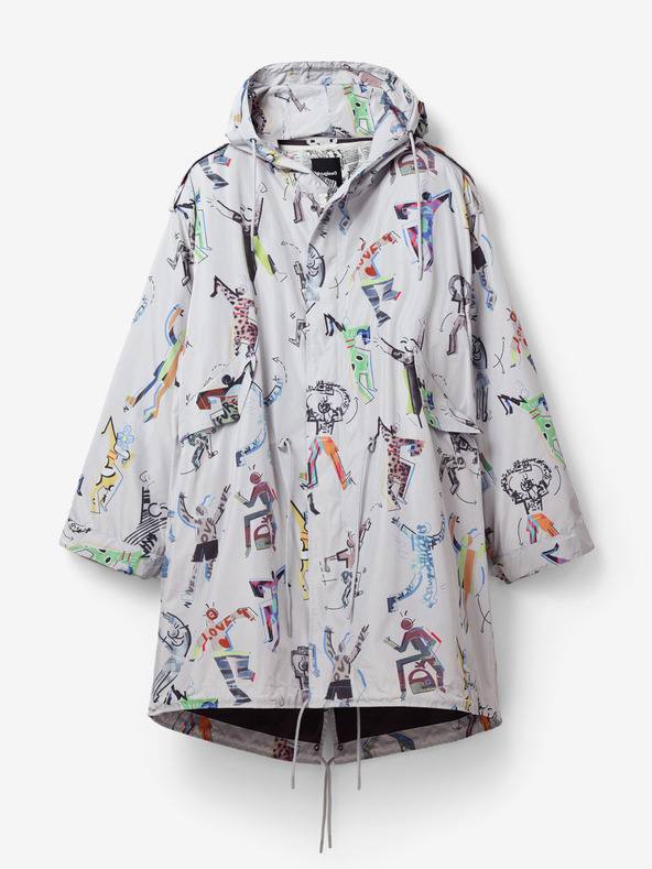 Desigual Parka cu model Desigual Fele gri deschis pentru bărbați, cu căptușeală detașabilă