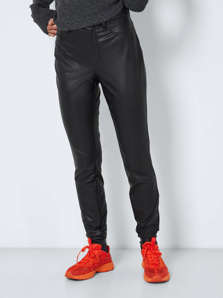 Noisy May Pantaloni skinny fit din piele neagră Noisy May Elly