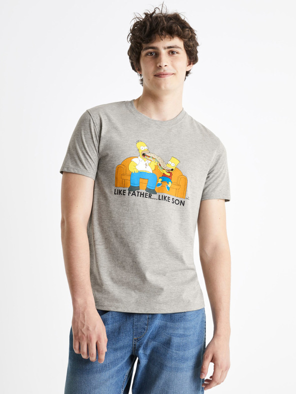 Celio Tricou gri pentru bărbați Celio The Simpsons