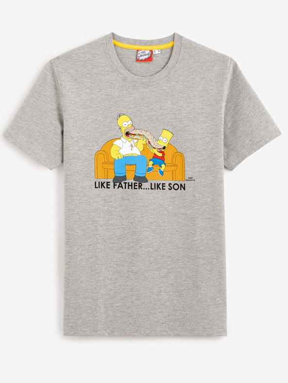 Celio Tricou gri pentru bărbați Celio The Simpsons