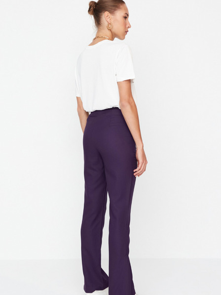 Trendyol Pantaloni de damă mov cu fante Trendyol