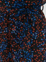 Trendyol Rochie cu flori pentru femei, albastră și neagră, cu cravată Trendyol