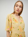 Pieces Rochie de învelit galbenă cu flori și cravată Pieces Tianna