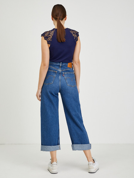 Orsay Bluză albastru închis cu dantelă pentru femei ORSAY