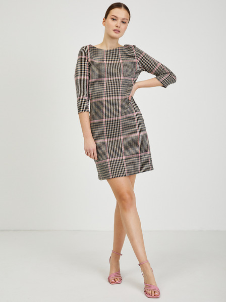 Orsay Rochie de damă în carouri roz și negru ORSAY