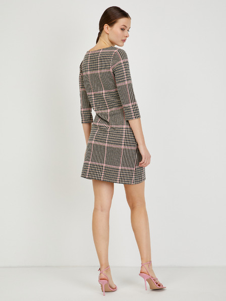 Orsay Rochie de damă în carouri roz și negru ORSAY