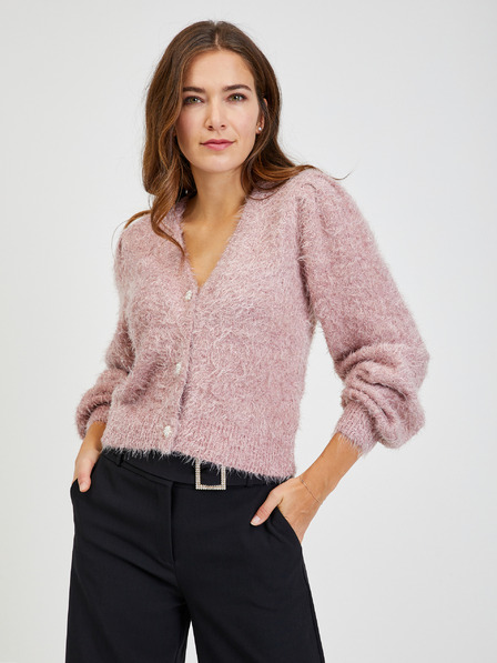 Orsay Cardigan roz de damă cu fibre metalice ORSAY