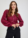 Orsay Cardigan damă vișiniu cu fibre metalice ORSAY