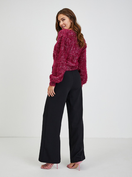 Orsay Cardigan damă vișiniu cu fibre metalice ORSAY