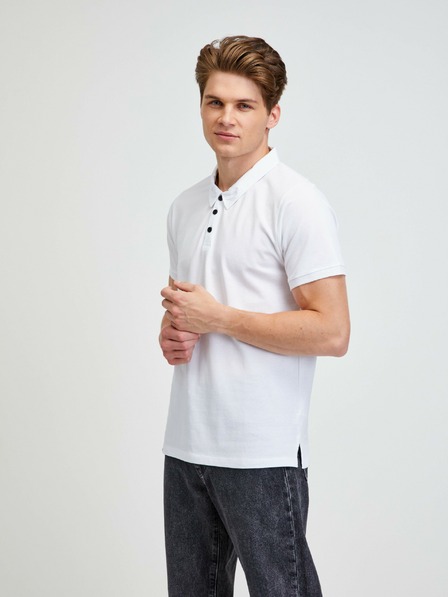 ALPINE PRO Tricou polo alb Alpine Pro Sedar pentru bărbați