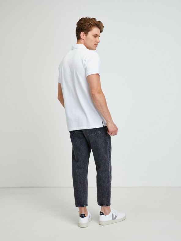 ALPINE PRO Tricou polo alb Alpine Pro Sedar pentru bărbați