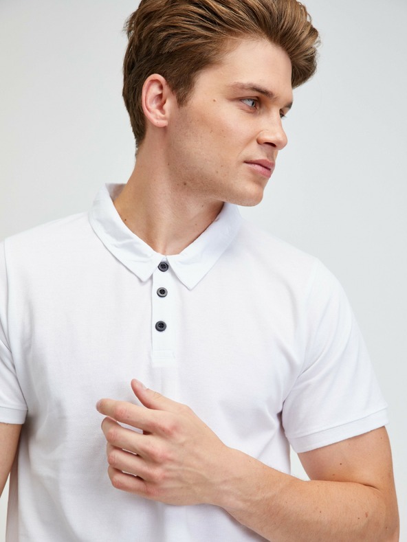 ALPINE PRO Tricou polo alb Alpine Pro Sedar pentru bărbați