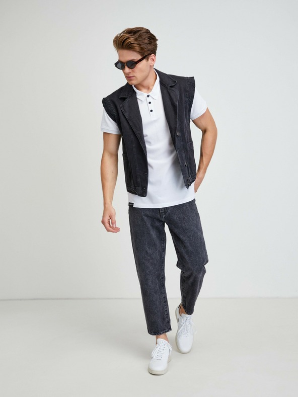 ALPINE PRO Tricou polo alb Alpine Pro Sedar pentru bărbați