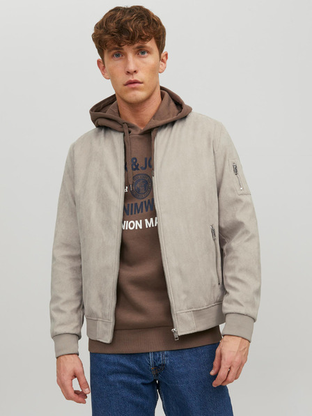 Jack & Jones Bomber din piele întoarsă bej pentru bărbați Jack & Jones Rocky