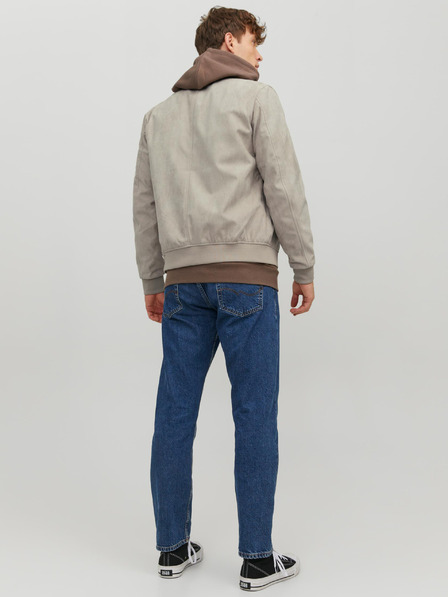 Jack & Jones Bomber din piele întoarsă bej pentru bărbați Jack & Jones Rocky